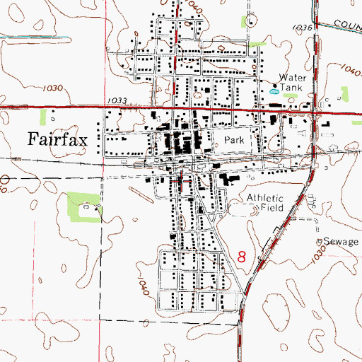 Topographic Map of Fairfax Medical Clinic, MN