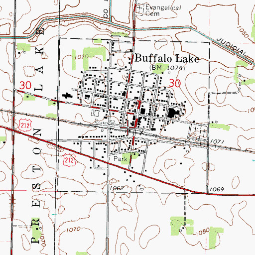Topographic Map of Buffalo Lake, MN
