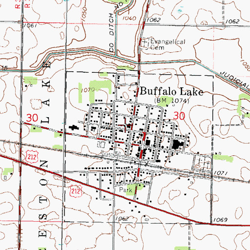 Topographic Map of Zion United Methodist Church, MN