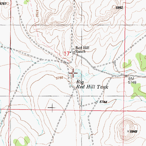 Topographic Map of Big Red Hill Tank, AZ