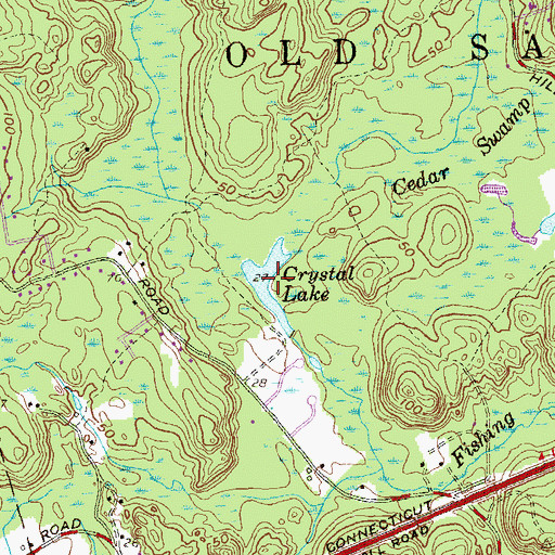 Topographic Map of Crystal Lake, CT