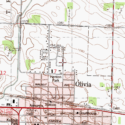Topographic Map of Meadowcrest Estates Mobile Home Park, MN