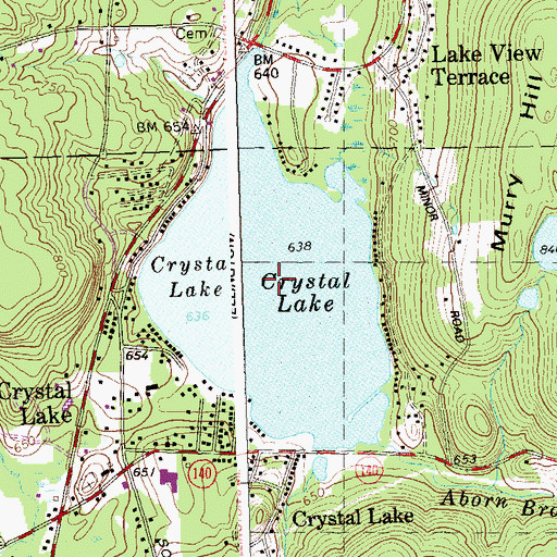 Topographic Map of Crystal Lake, CT