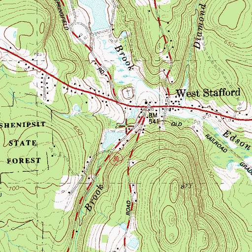 Topographic Map of Crystal Lake Brook, CT