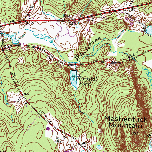 Topographic Map of Crystal Pond, CT