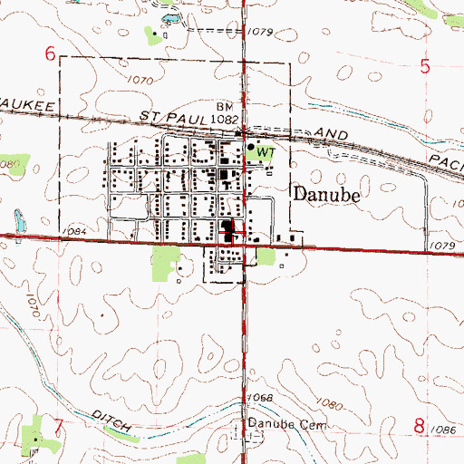 Topographic Map of Renville County West Middle School, MN