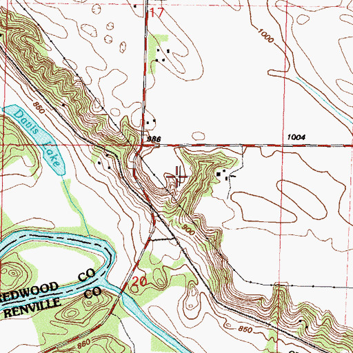 Topographic Map of Schwandt State Monument, MN