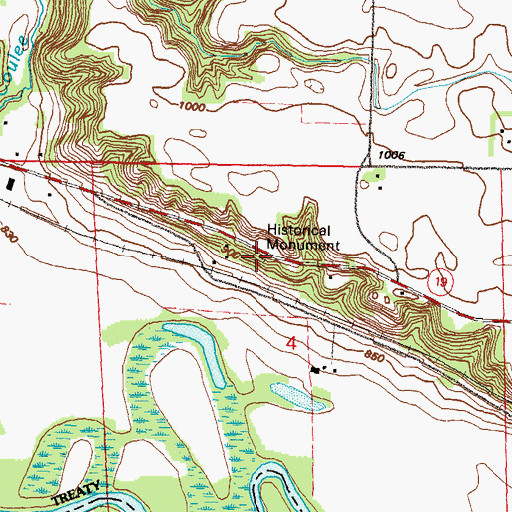 Topographic Map of Morton Redwood Ferry Wayside Park, MN