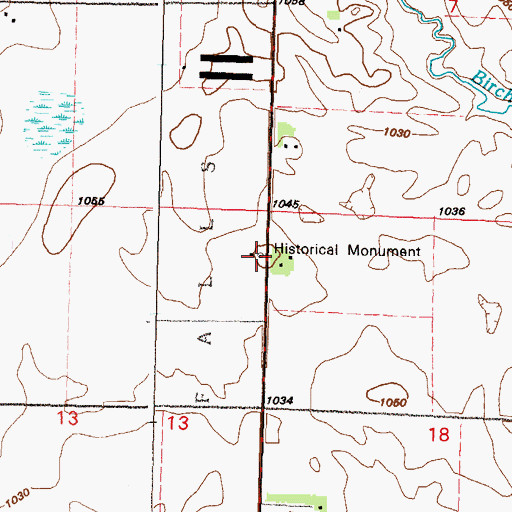 Topographic Map of Morton Pioneer Monuments Wayside Park, MN