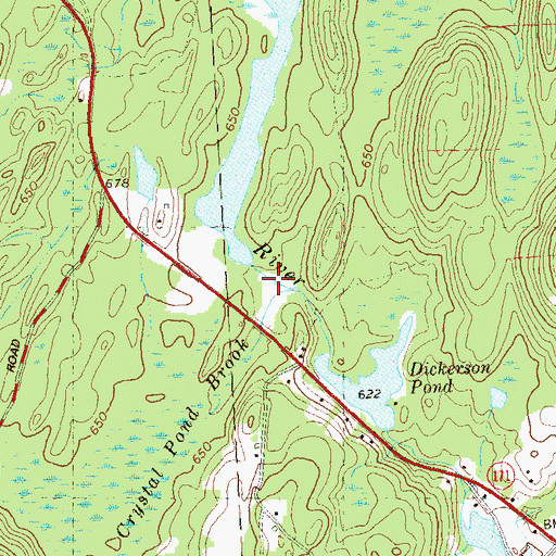 Topographic Map of Crystal Pond Brook, CT