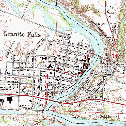 Topographic Map of Open Door Baptist Church, MN