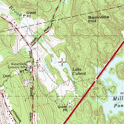 Topographic Map of Lake Cuheca, CT