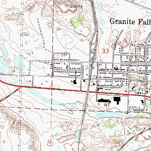 Topographic Map of Assembly of God Church, MN