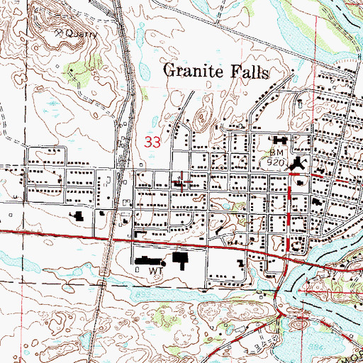 Topographic Map of Saint Paul Lutheran Church, MN