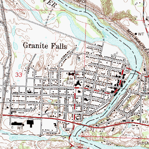Topographic Map of Bert Raney Elementary School, MN