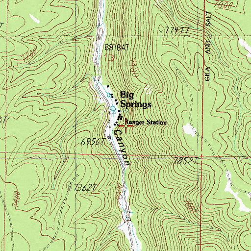 Topographic Map of Big Springs Ranger Station, AZ
