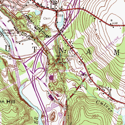 Topographic Map of Culver Brook, CT