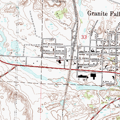 Topographic Map of Minnesota West Community and Technical College, MN
