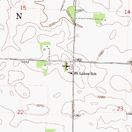 Topographic Map of Saint Luke's Lutheran Church, MN