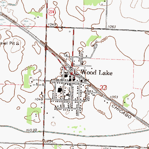 Topographic Map of Saint John's Lutheran Church, MN