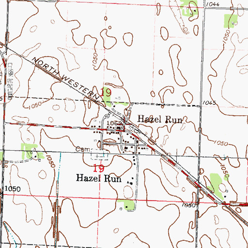 Topographic Map of Hazel Run, MN