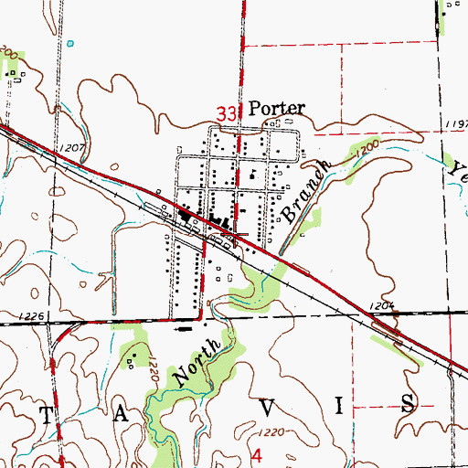 Topographic Map of Porter Post Office, MN