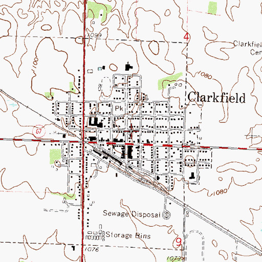 Topographic Map of Augusta Lutheran Church, MN