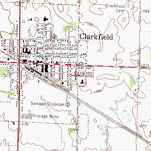 Topographic Map of Alliance Church, MN