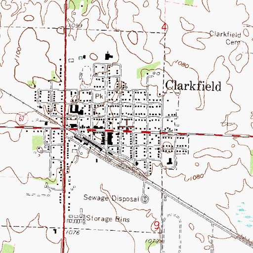 Topographic Map of Clarkfield Medical Clinic, MN