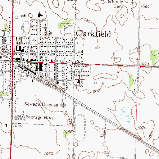 Topographic Map of Clarkfield Care Center, MN