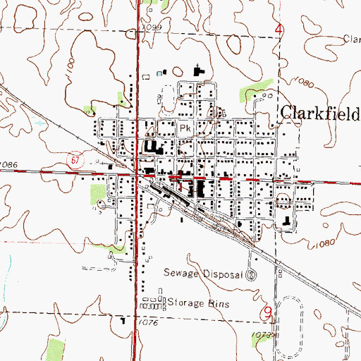 Topographic Map of Clarkfield - Boyd Police Department, MN