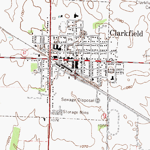 Topographic Map of Clarkfield, MN