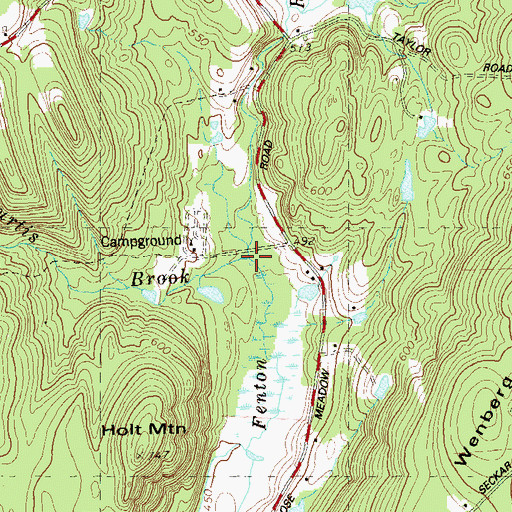 Topographic Map of Curtis Brook, CT