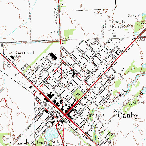 Topographic Map of Saint Peter's Catholic Church, MN