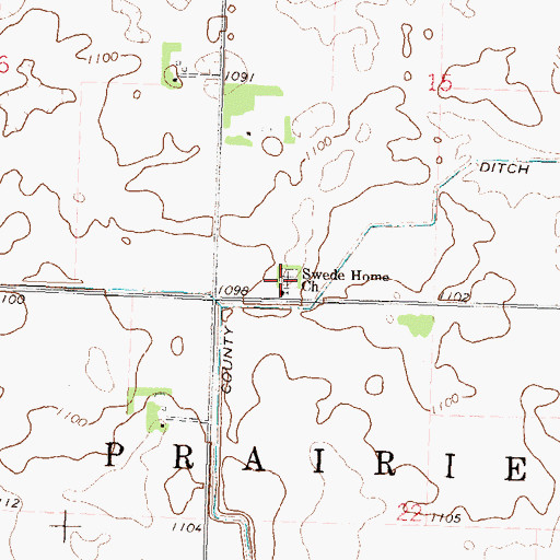 Topographic Map of Swede Home Cemetery, MN