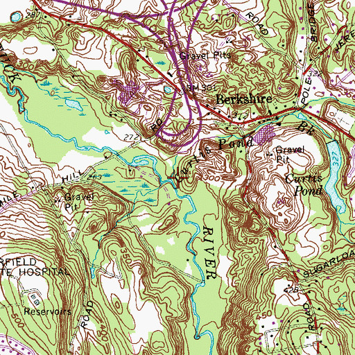 Topographic Map of Curtis Pond Brook, CT