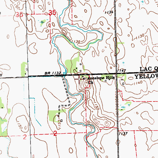 Topographic Map of Antelope Hills Christian Cemetery, MN
