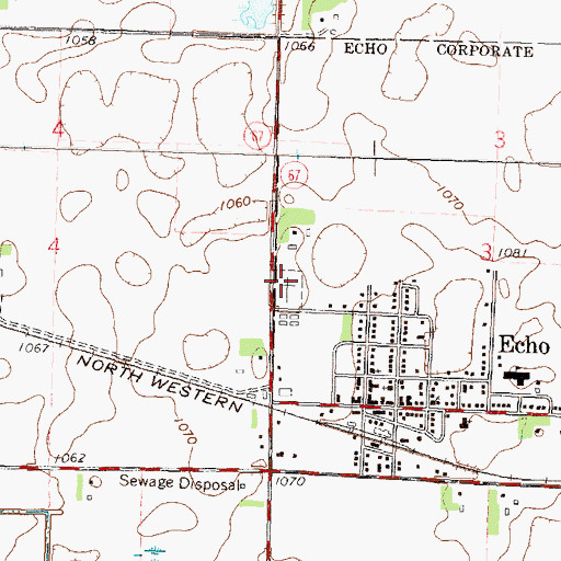 Topographic Map of German Cemetery, MN