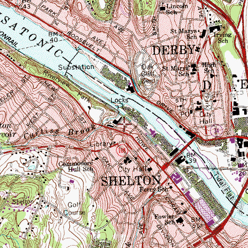 Topographic Map of Curtiss Brook, CT