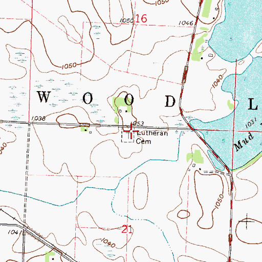 Topographic Map of Lutheran Cemetery, MN