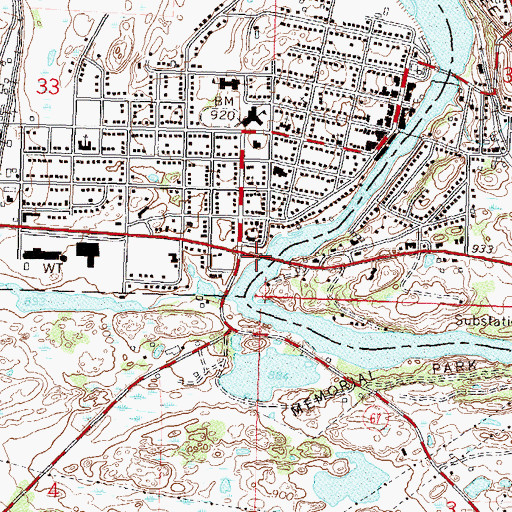 Topographic Map of Granite Falls Overlook, MN