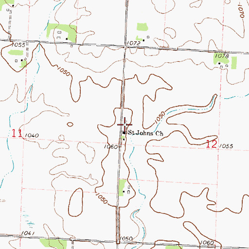 Topographic Map of Saint John's Cemetery, MN