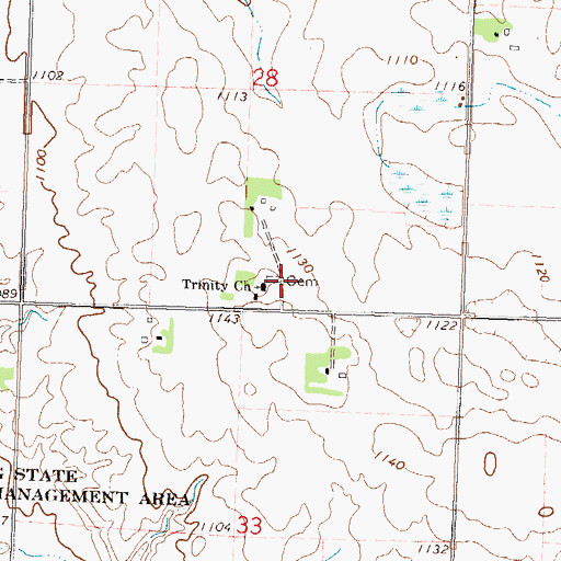 Topographic Map of Trinity Cemetery, MN