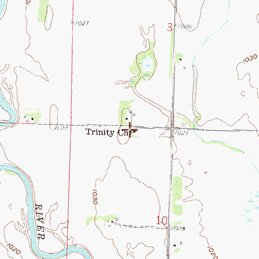 Topographic Map of Trinity Cemetery, MN