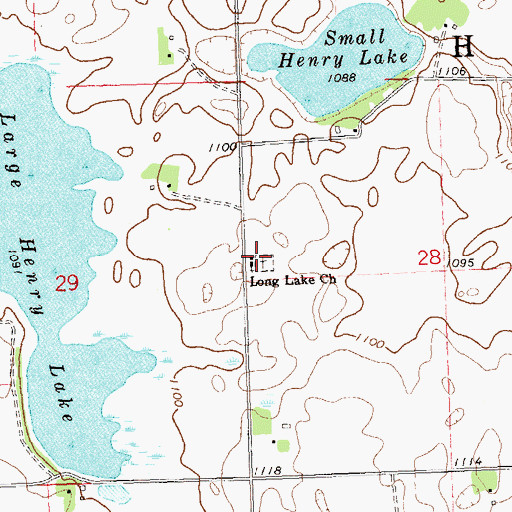 Topographic Map of Long Lake Cemetery, MN