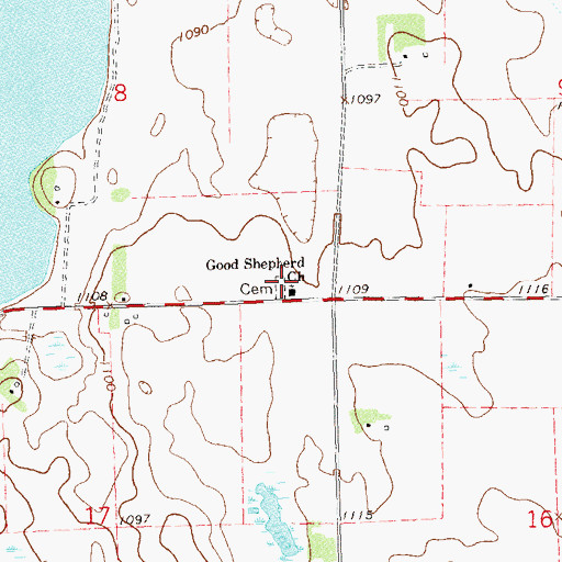 Topographic Map of Good Shepherd Cemetery, MN