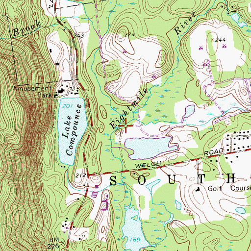 Topographic Map of Cussgutter Brook, CT