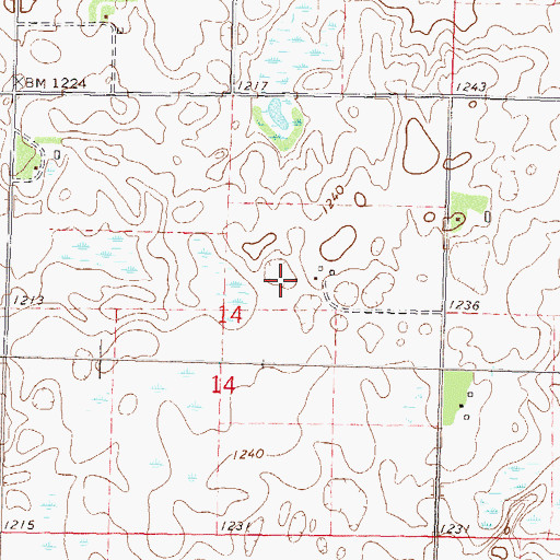 Topographic Map of Nichols Farm Cemetery, MN