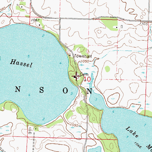 Topographic Map of Lake Hazel Lutheran Cemetery, MN