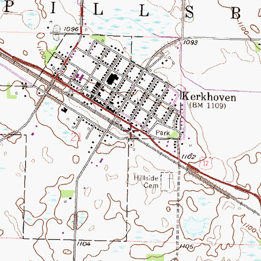 Topographic Map of Lindberg Rest Home, MN